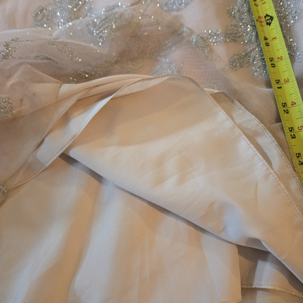 Hayley Paige Occasions Light Pink Glittery Halter Gown Size 4 - Picture 9 of 14